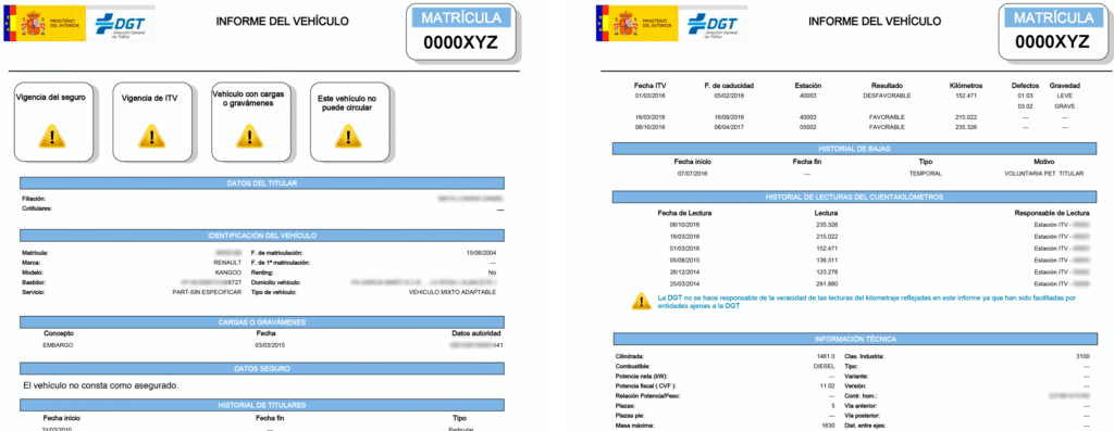 informe de importación de vehículos