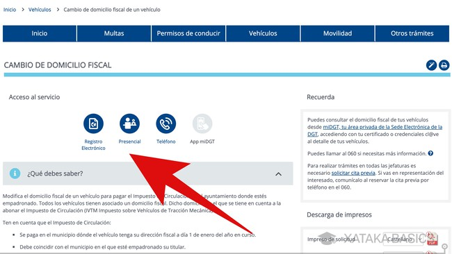 cambio de residencia de un coche